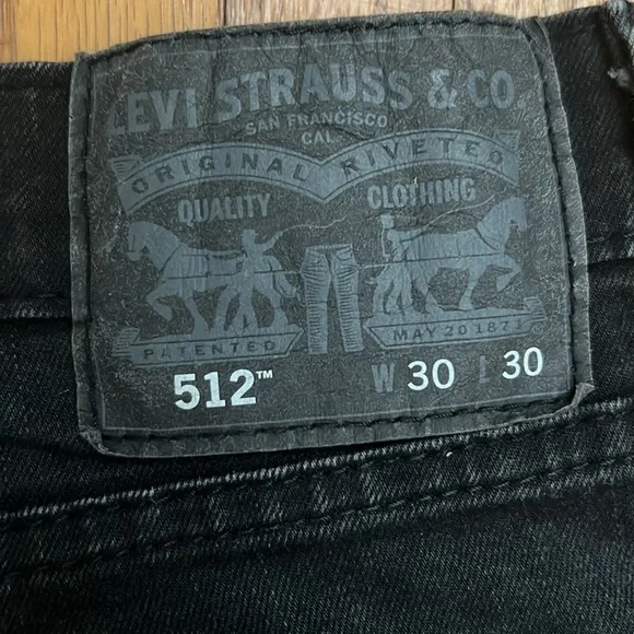 Levi’s 512™ SLIM TAPER FIT MEN'S JEANS BLACK 30/30 - Picture 4 of 5